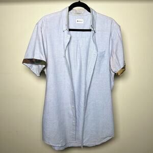MATIX LIGHT BLUE SHORT SLEEVE BUTTON DOWN SHIRT WITH CAMO SLEEVES